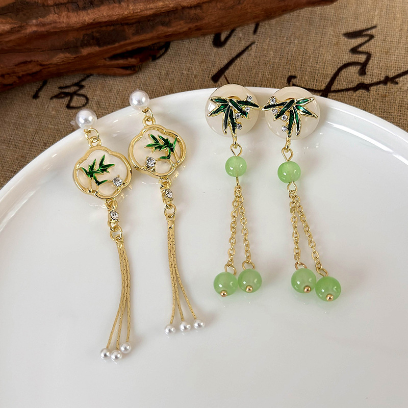 Bambu Pärl Tofflor Örhängen