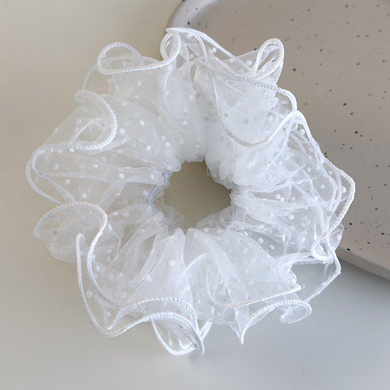 Siateczkowe Gumki do Włosów w Kropki z Falbankami