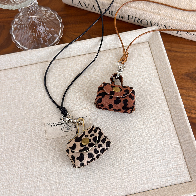 Leopard Print Coin Purse Necklace