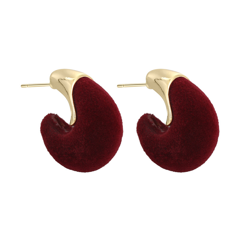 U-Shaped Velvet Earrings