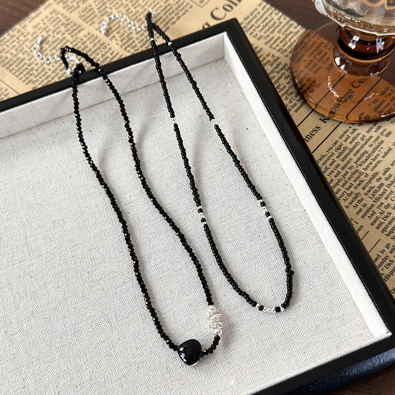 Zwart Hart Kralen Choker Ketting