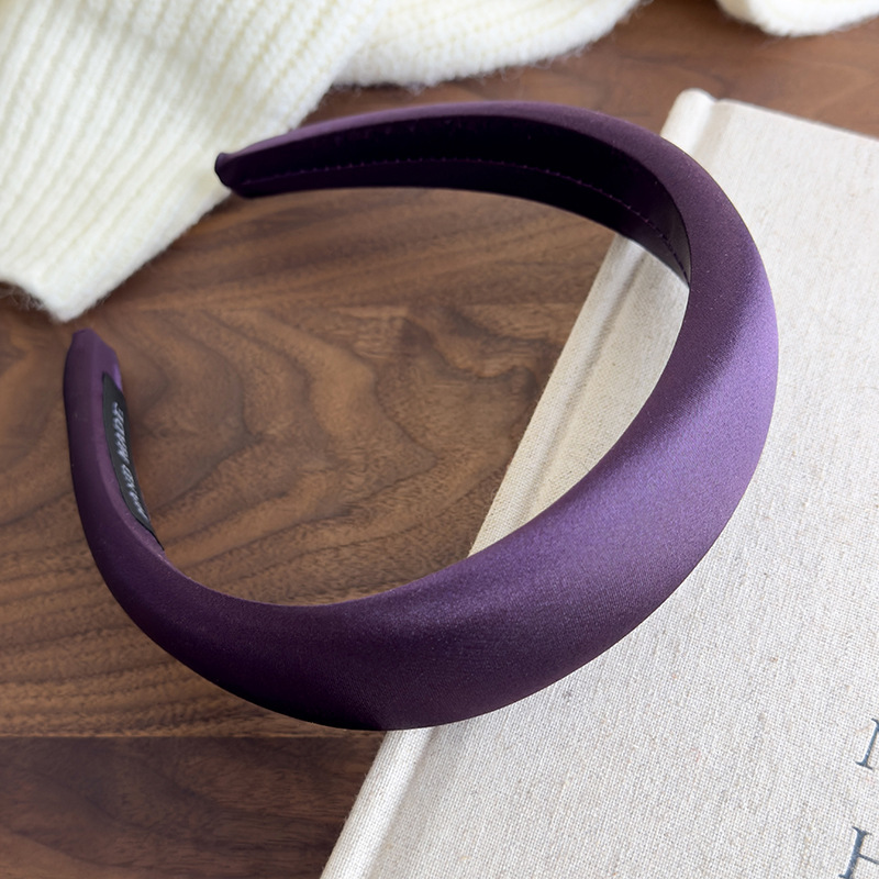 Diadema Ancha de Satén Púrpura