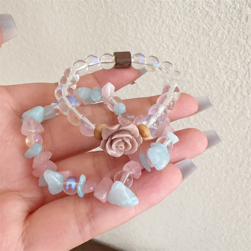 Браслет з намистом Рожевий Туман