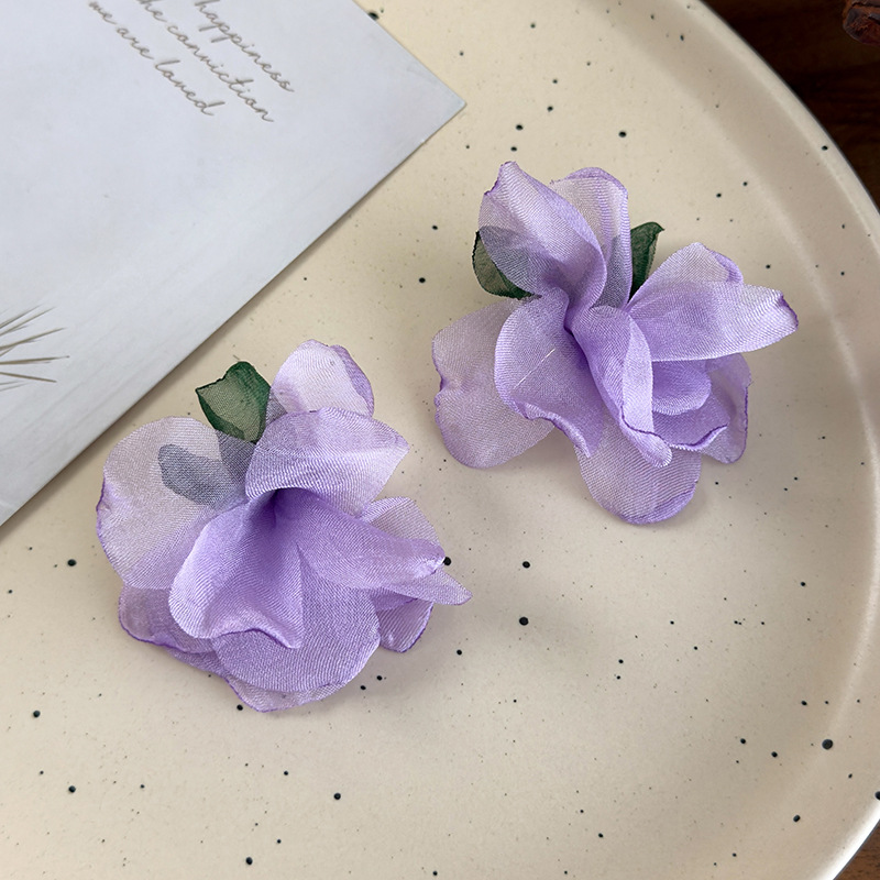 Chiffon Flower Earrings