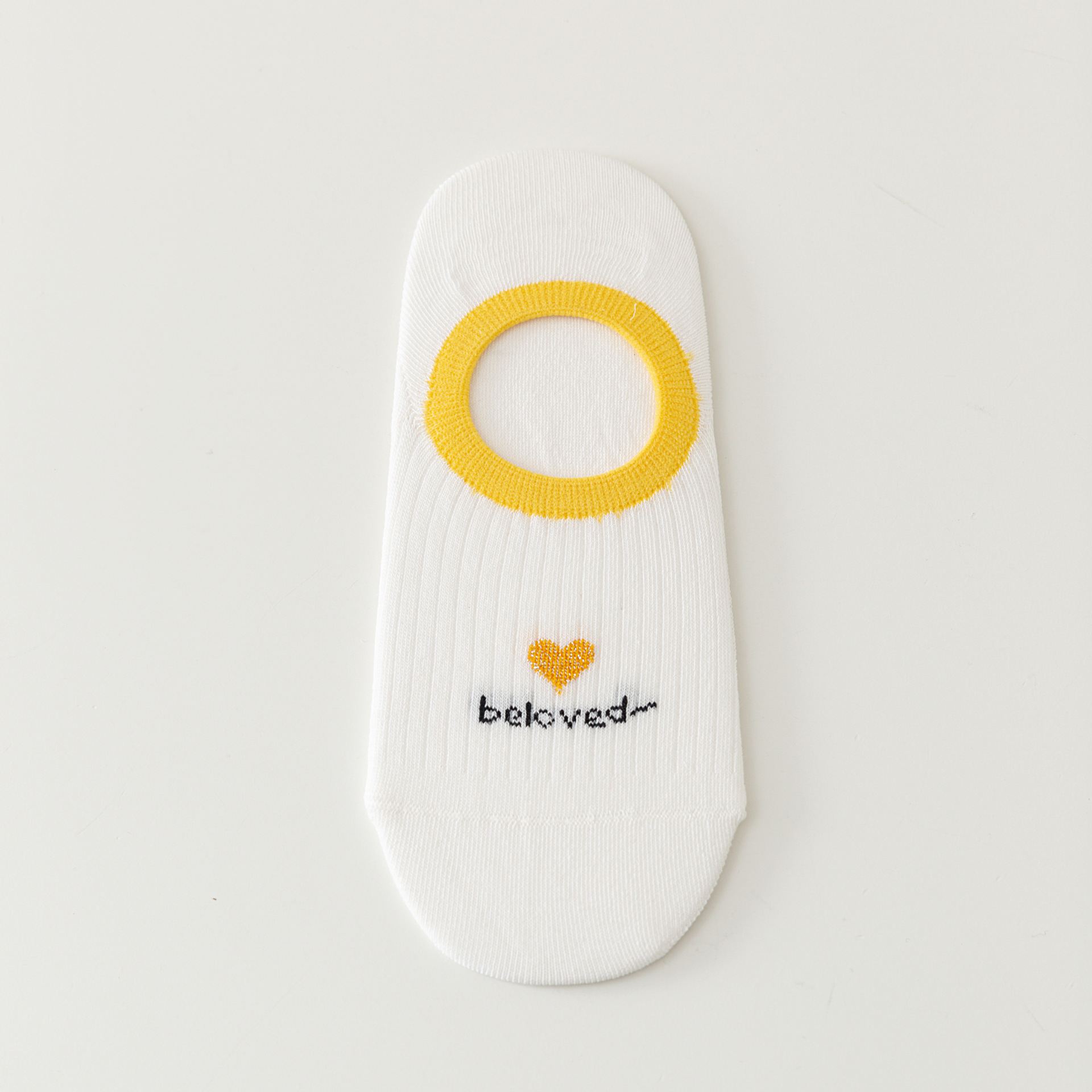 Șosete seamless no-show cu model inimă