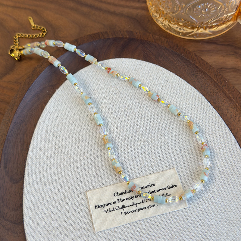 Вінтажне намисто з кришталевими намистинами