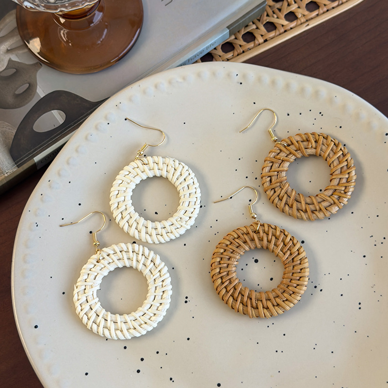 대나무 후프 귀걸이