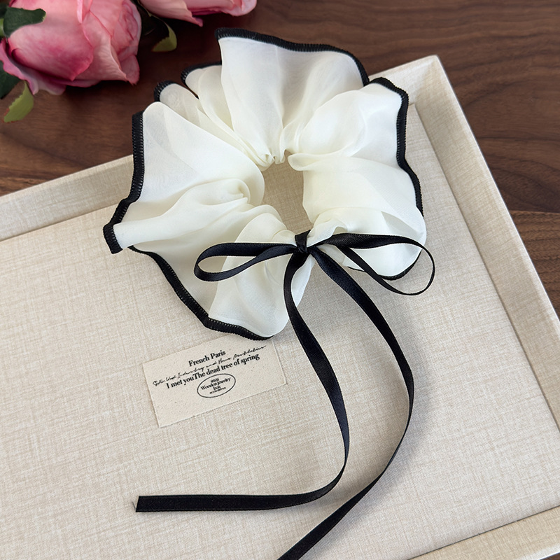 Gumki do Włosów Scrunchie z Siatką i Wstążką