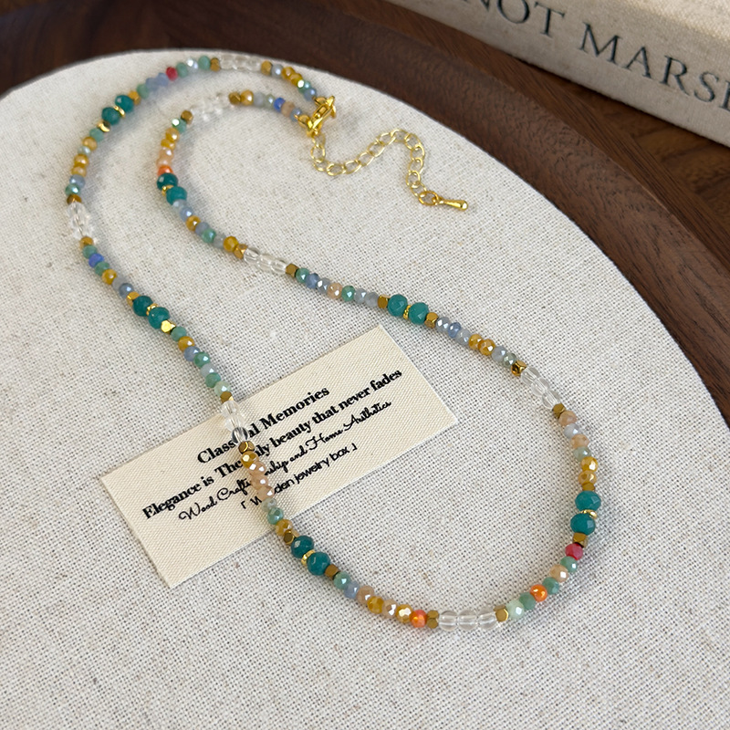 Вінтажна Ручна Робота Кольорового Кришталевого Намиста-чокер