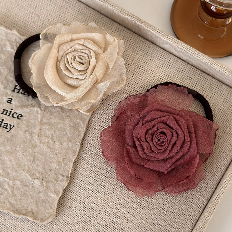 Grampos e Elásticos para Cabelo Flores de Rosa