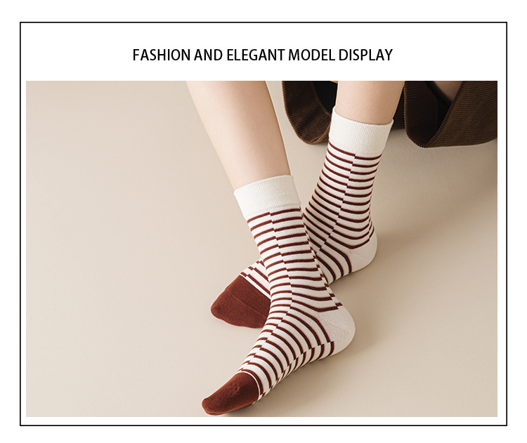 Meias Cano Médio Listradas para Mulher