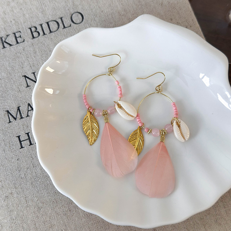 Богемные Серьги с Перьевыми Кистями