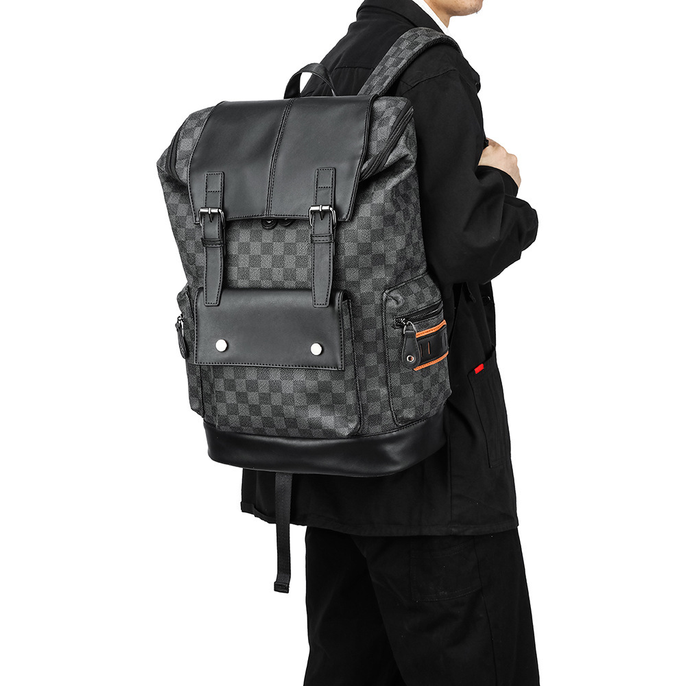 남성 체크 노트북 백팩