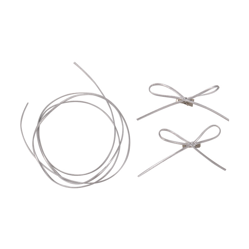 리본 클립 & 목걸이 액세서리 가죽 헤어 타이