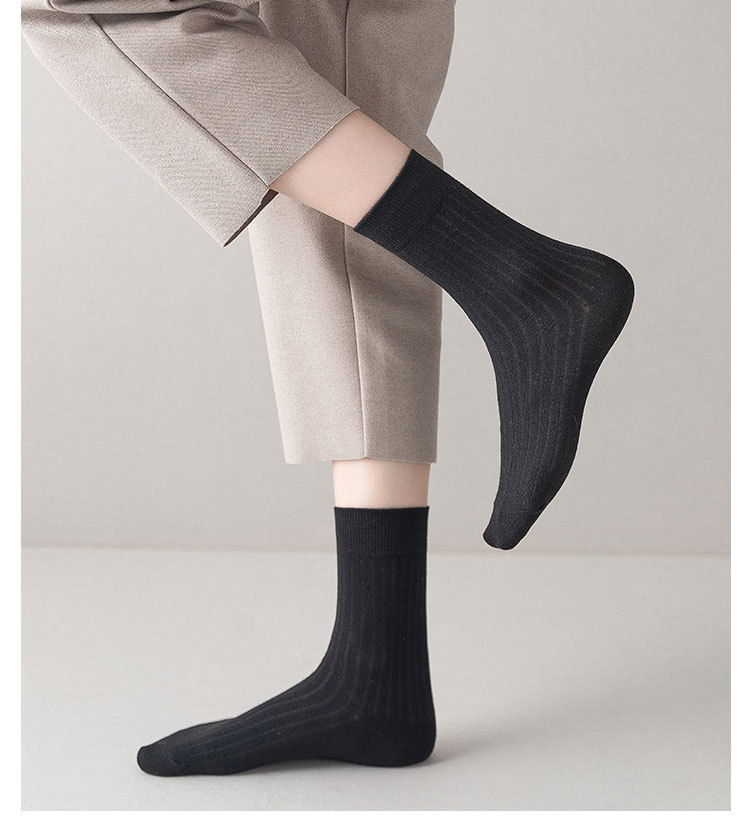 Meias Femininas de Cor Sólida Empilháveis