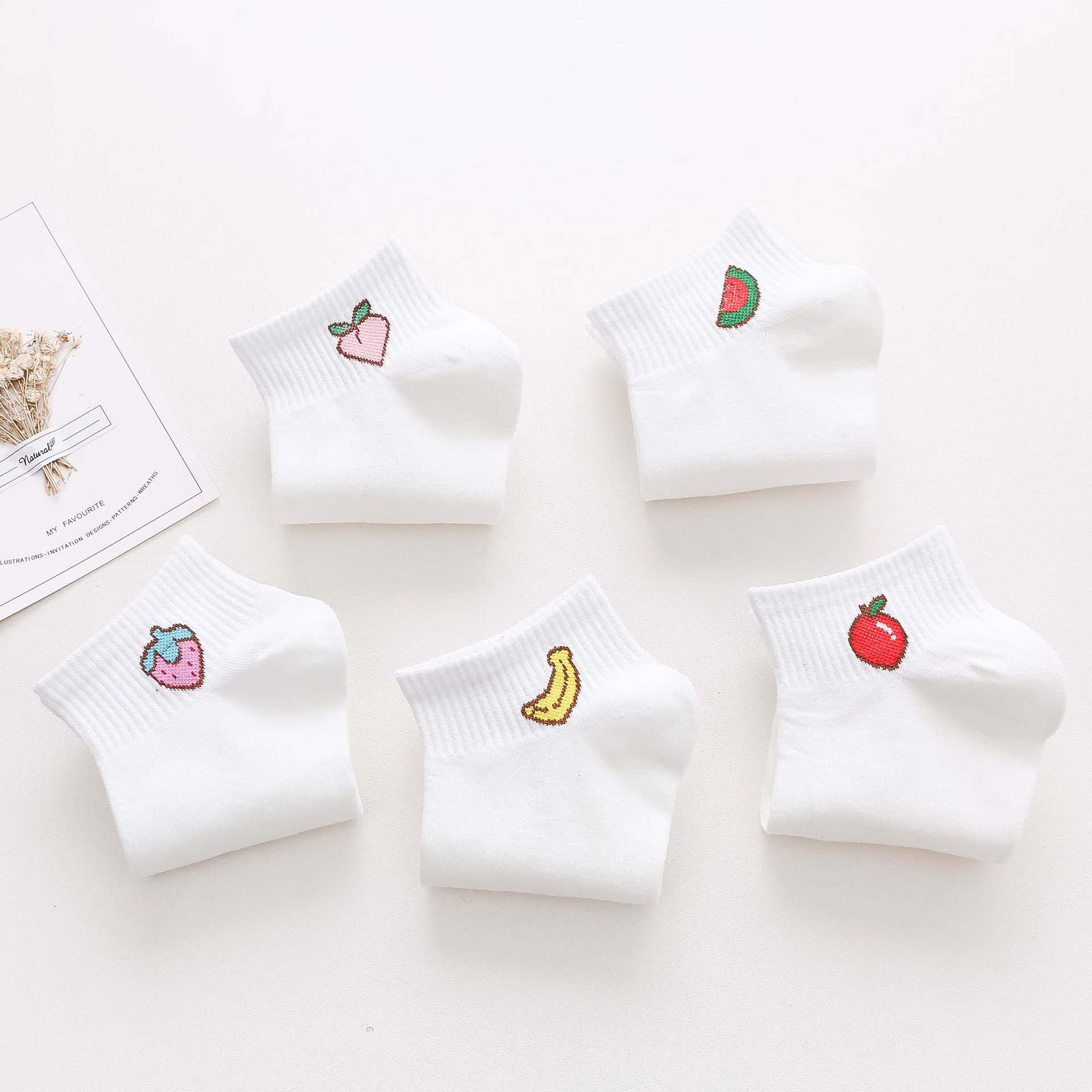 Dames Katoenen No-Show Fruitsokken