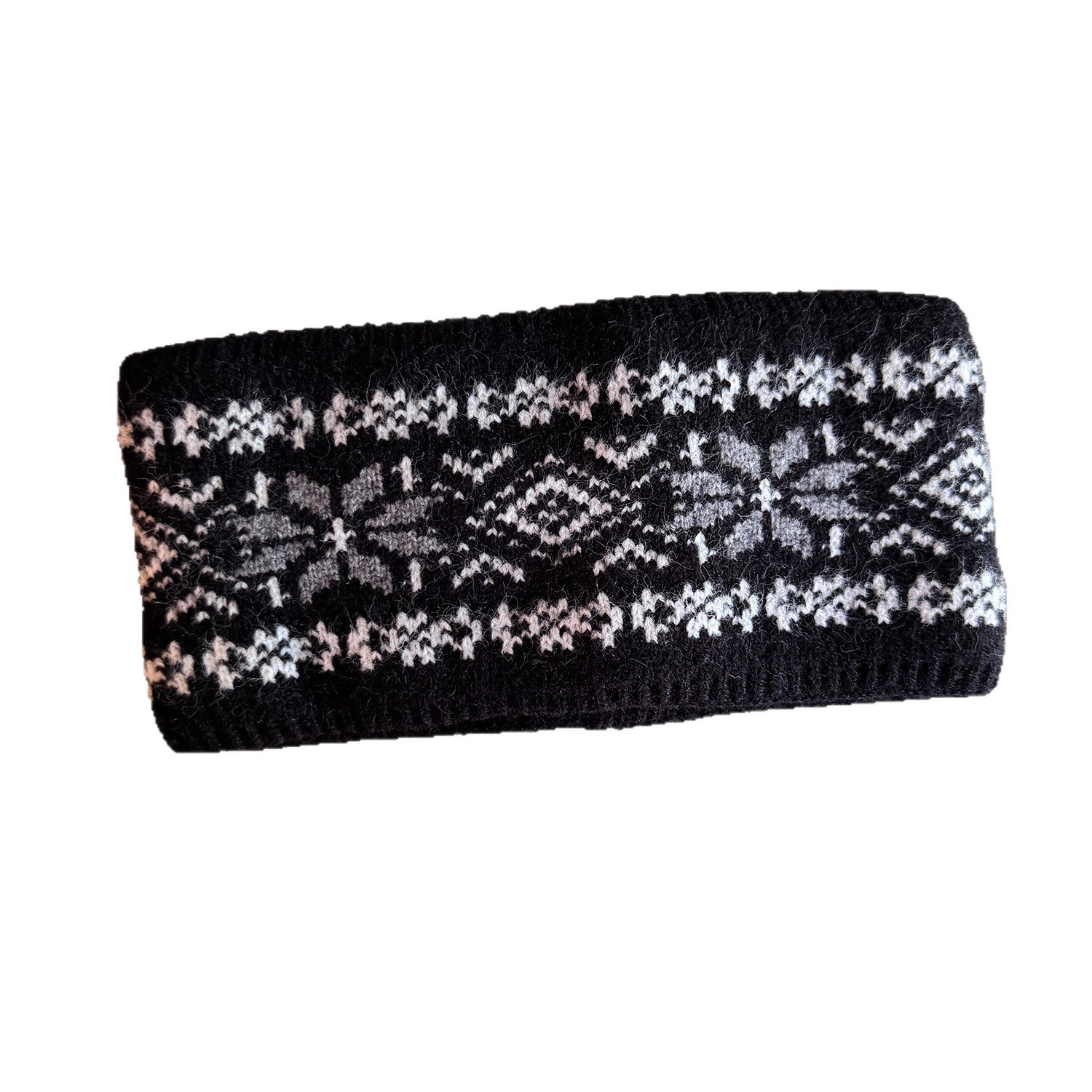 Faixa de Cabelo de Tricô de Aba Larga