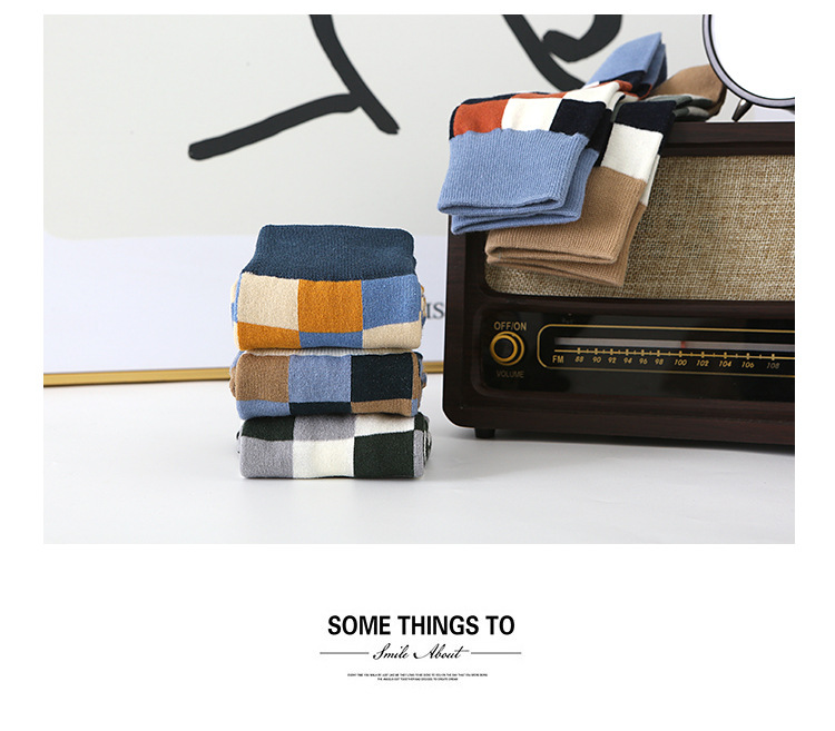 Pánské Casual Podkolenky s Kostkovaným Vzorem