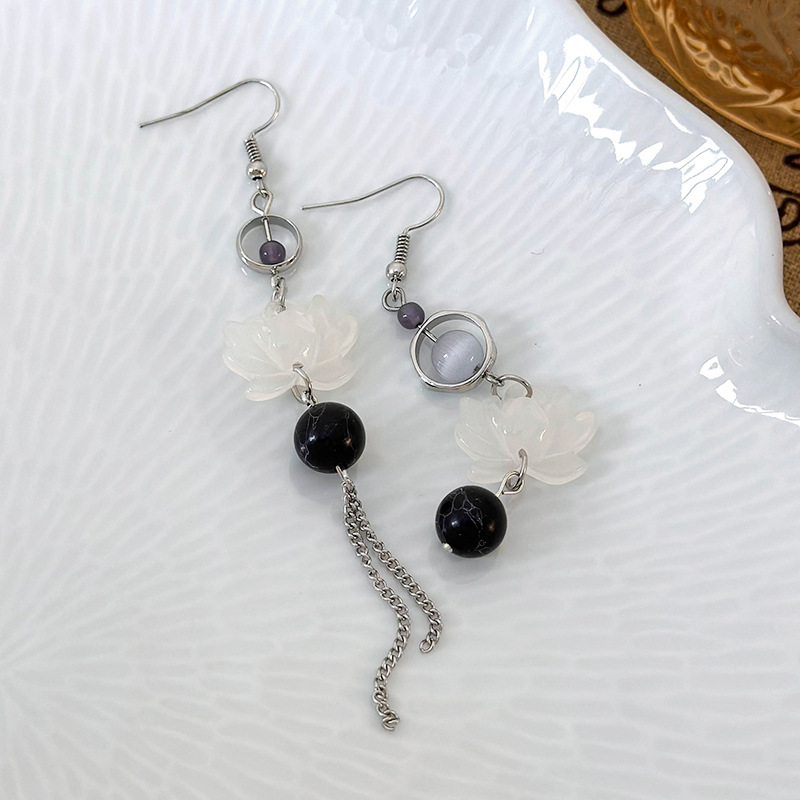 중국풍 나비 꽃 귀걸이