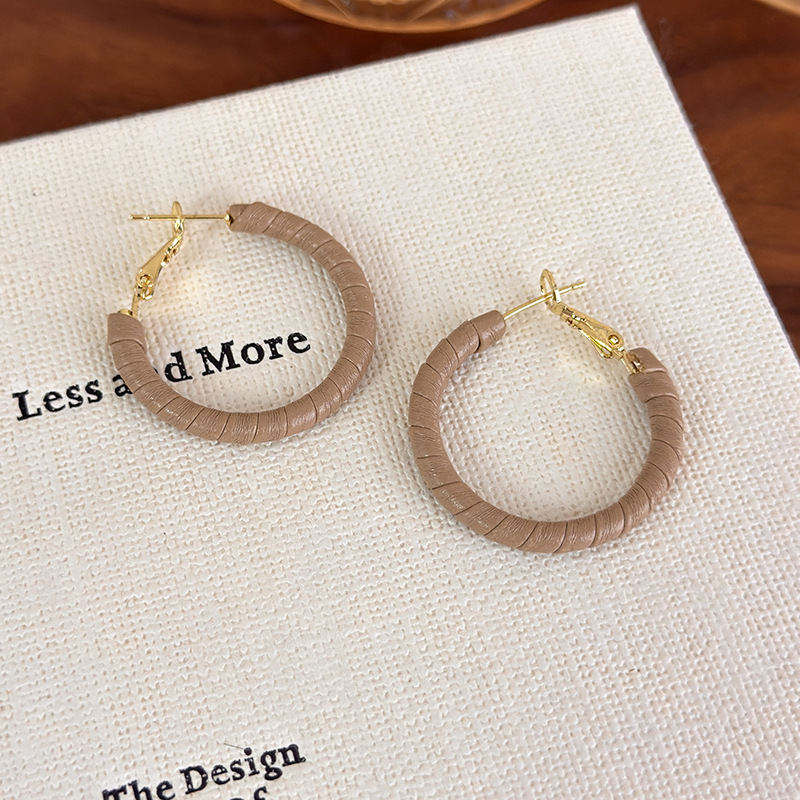 Brincos Argola com Couro