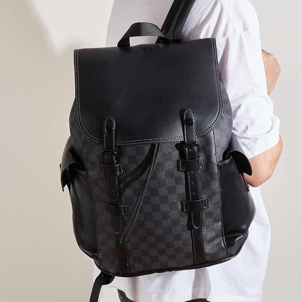 클래식 체크 백팩