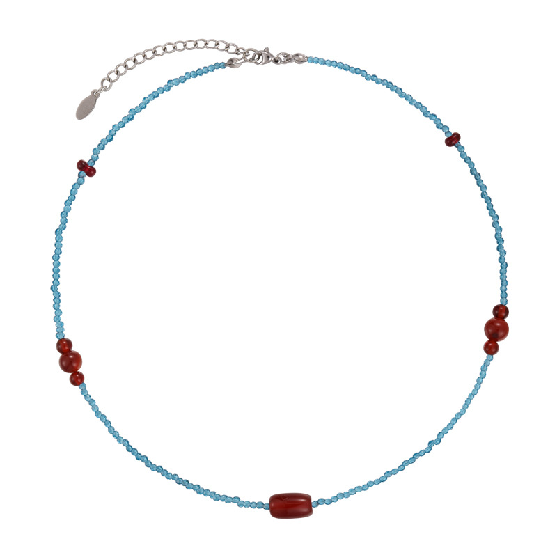 قلادة خرز العقيق الأحمر