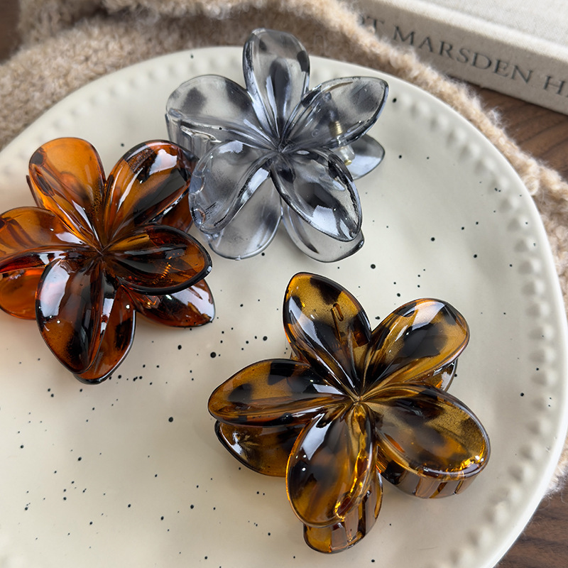 Leopardenprint Haarklammer Frangipani