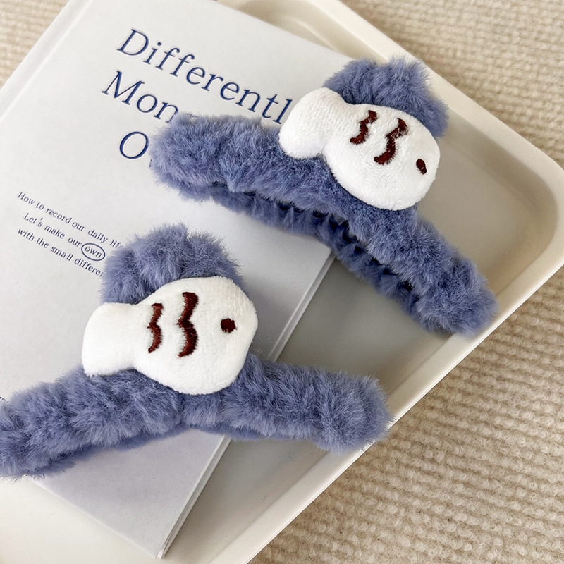 Blauer Goldfisch Plüsch Haarklemme