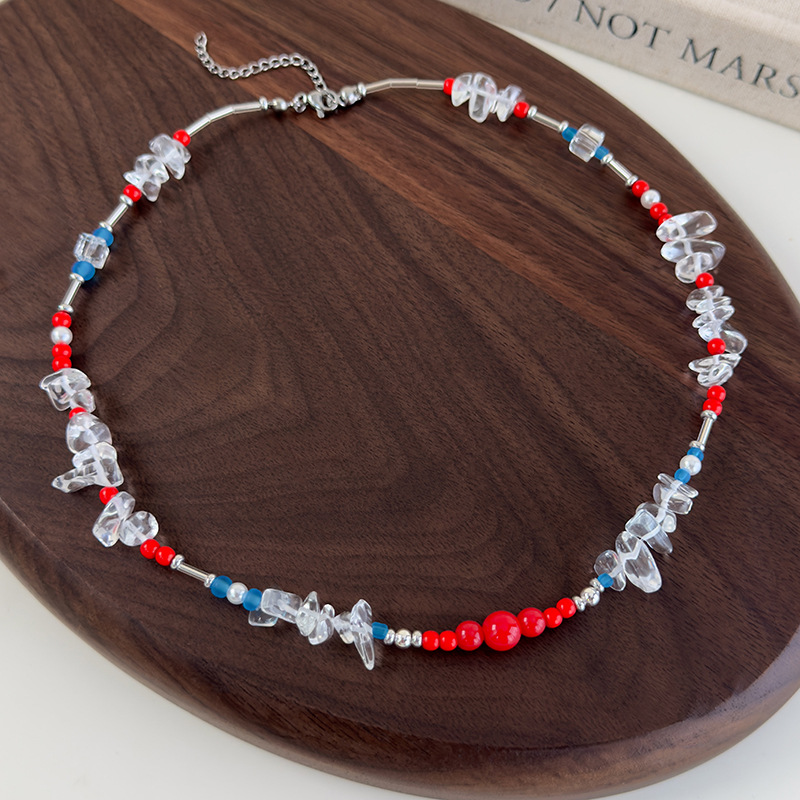 Етнічне Геометричне Намисто з Скляних Намистин