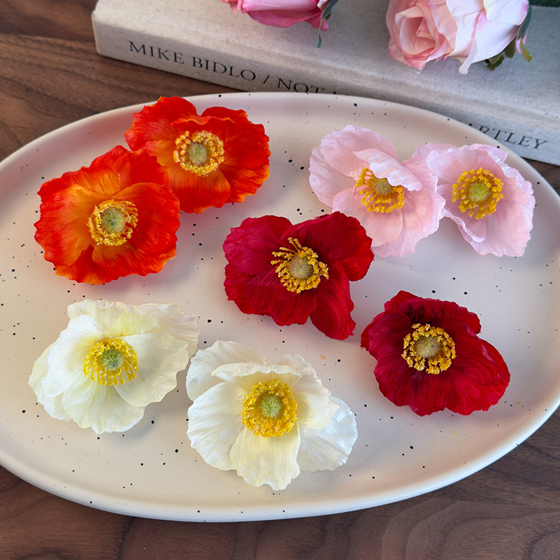 أقراط خشخاش زهور