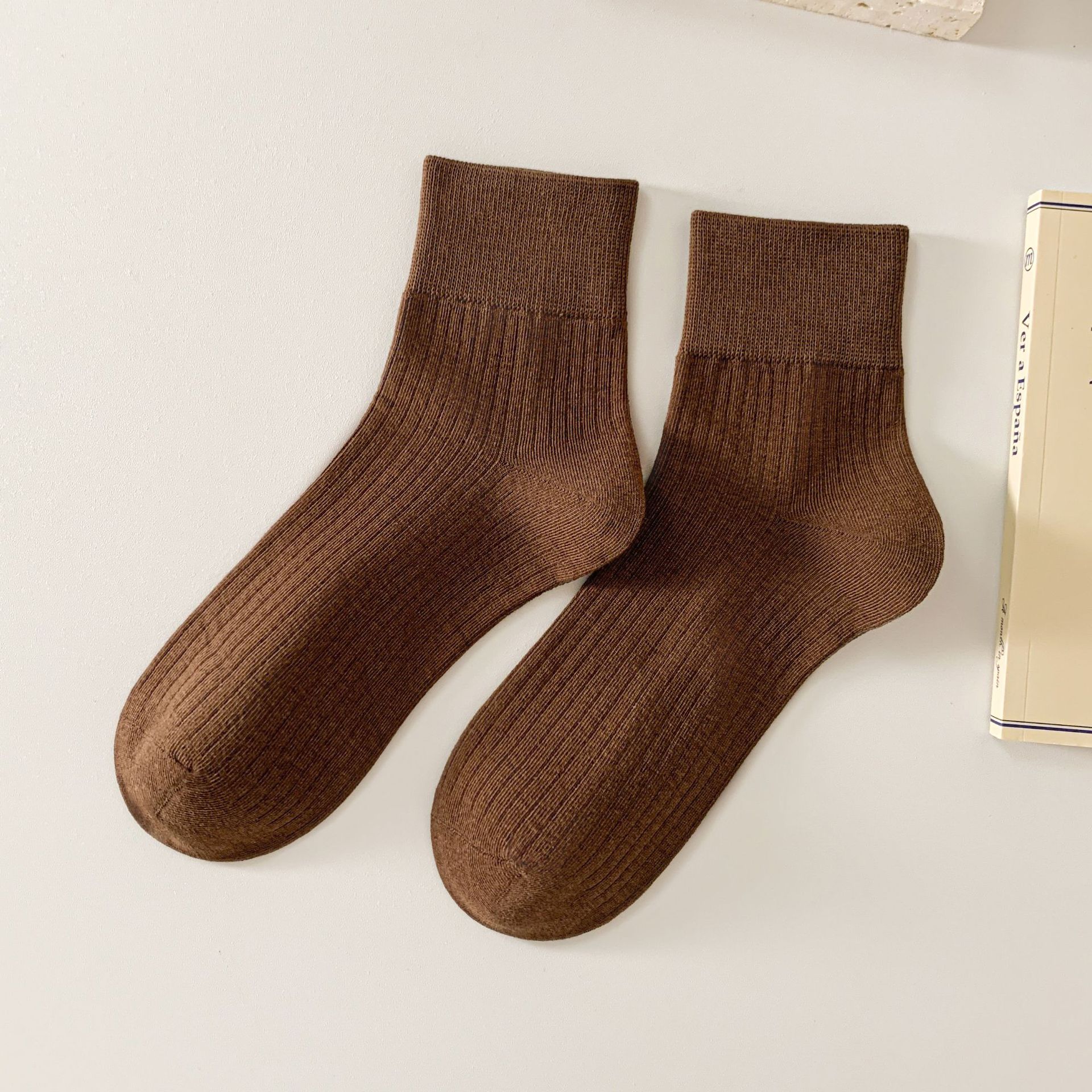 Žebrované Retro Ponožky do Poloviny Lýtka