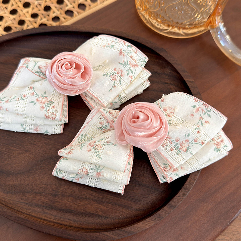 Pince à Cheveux Rose Florale