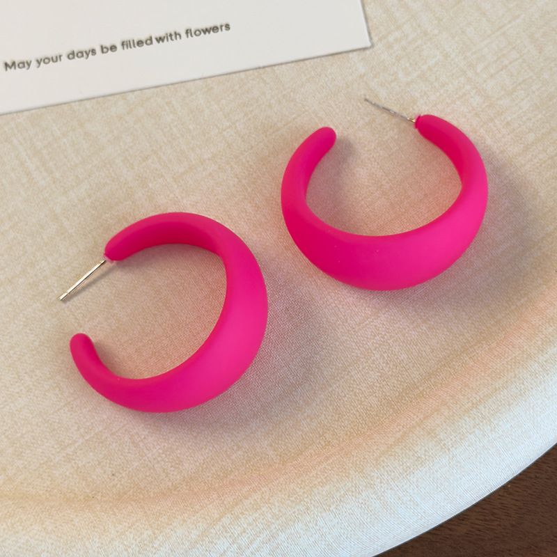 Şeker Renkli Reçine Halka Küpeler