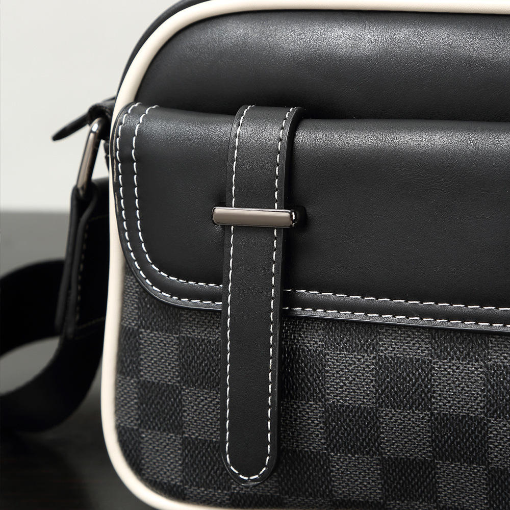 Heren Schoudertas met Ruitpatroon