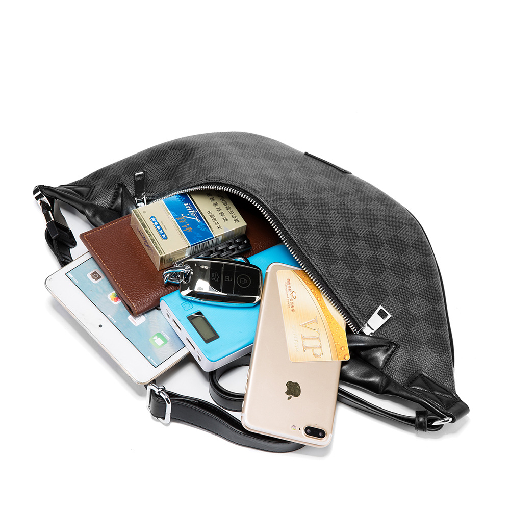 Men's Plaid Crossbody Waist Bag