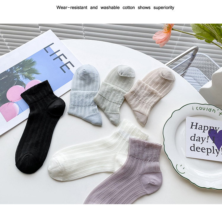 ถุงเท้าไม่โผล่ผ้าฝ้ายผู้หญิง