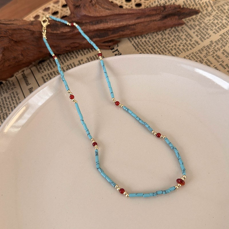 Геометричне намисто-чокер з перлами