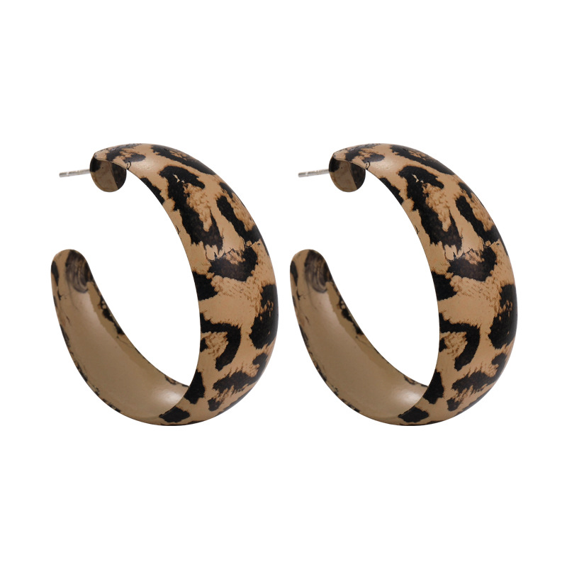 Leopard Print Double Hoop Earrings