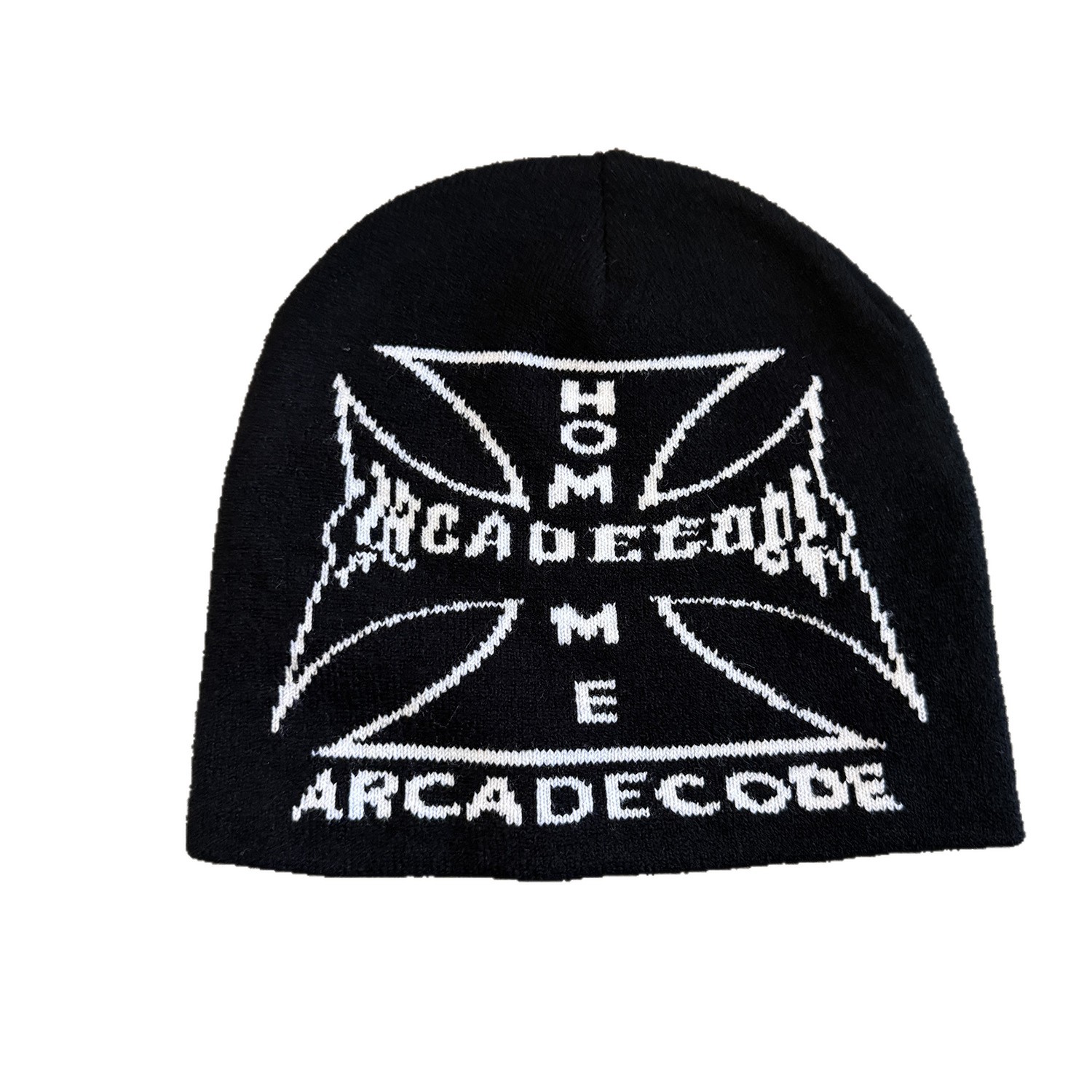 Gorro de Malha com Letras Cruzadas