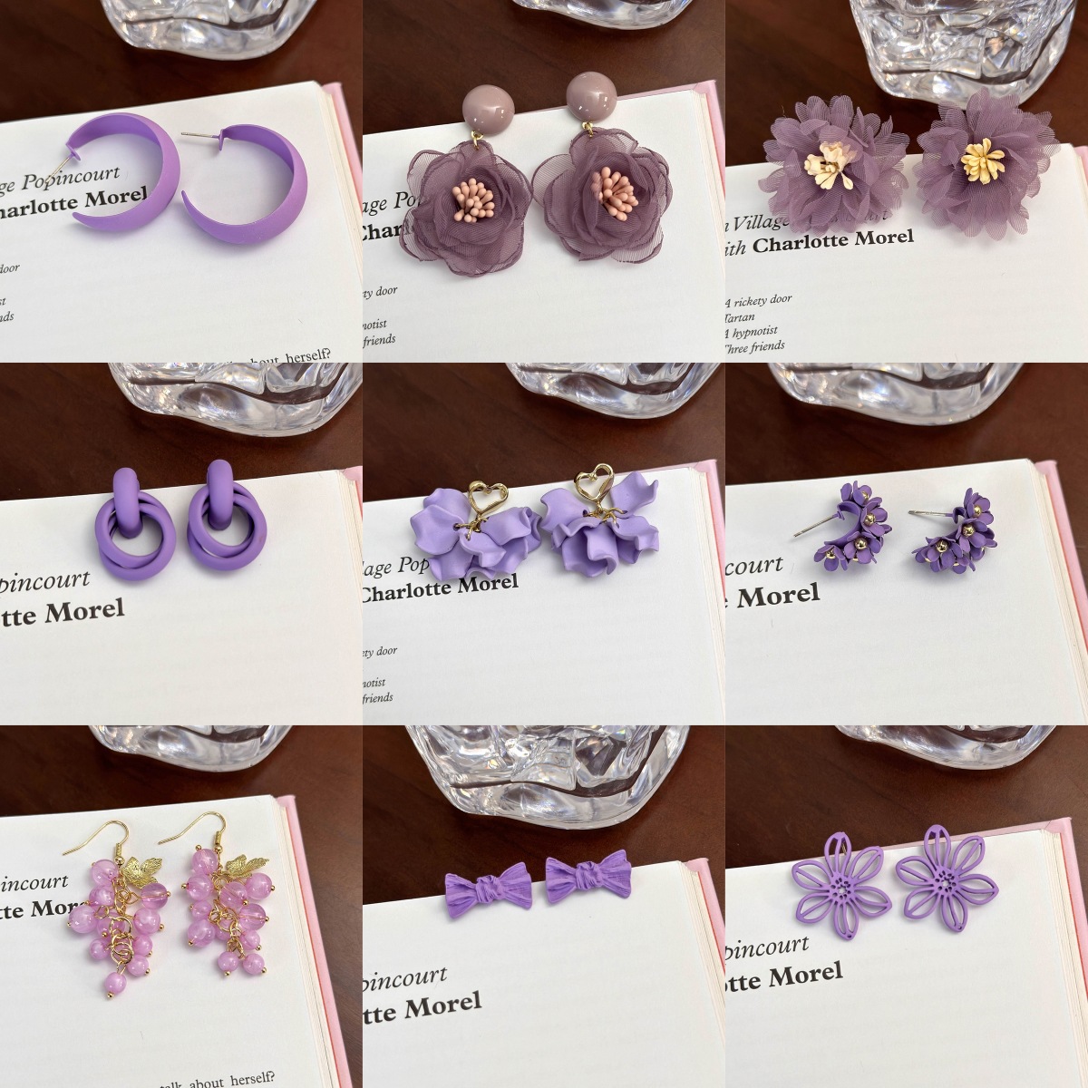 기하학 플라워 하트 귀걸이