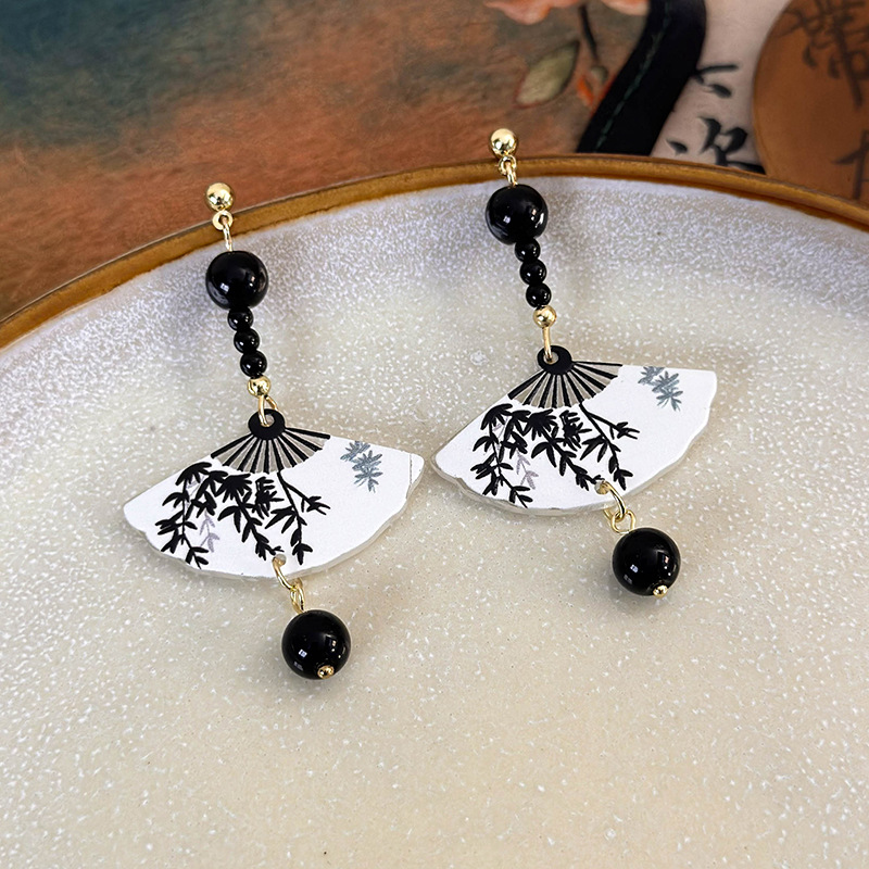 أقراط فنتج مروحة صينية صدفة شرابات