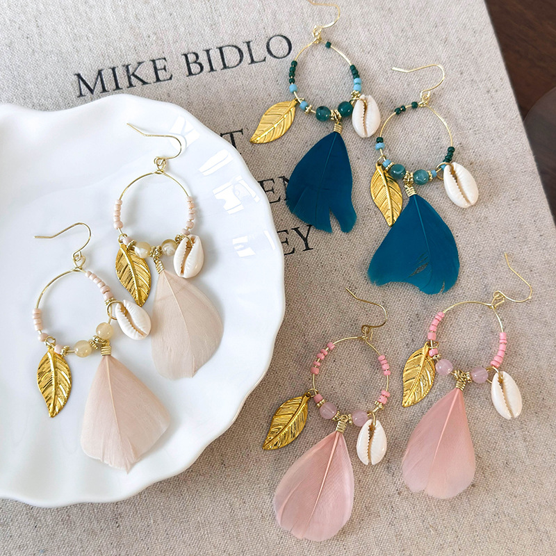 Богемные Серьги с Перьевыми Кистями