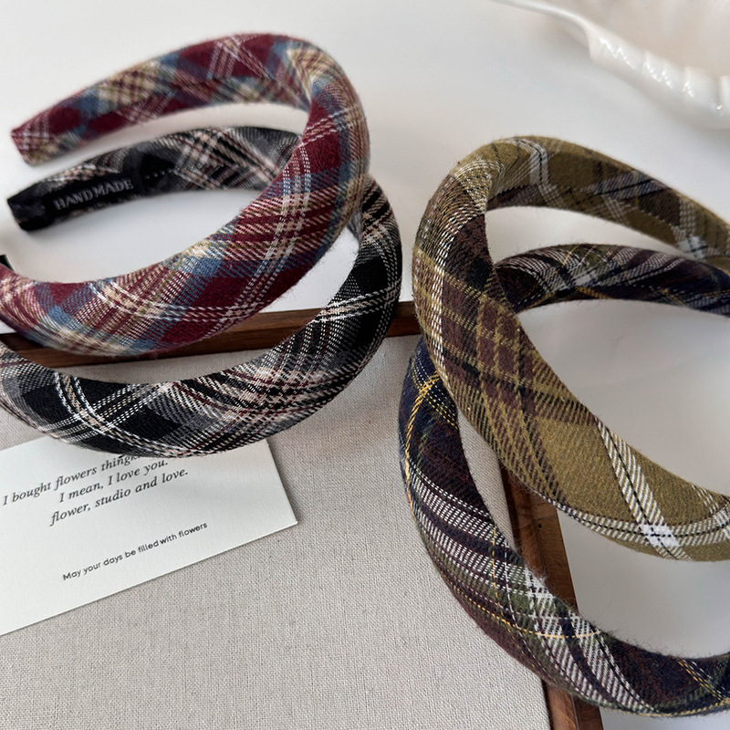 Cinta Ancha Preppy de Cuadros Vintage