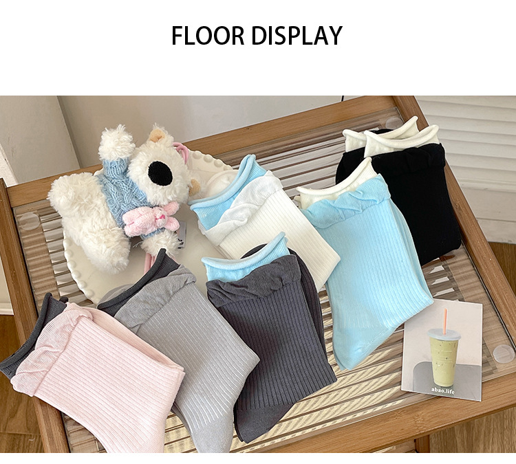 Meias Cano Médio de Algodão Penteado