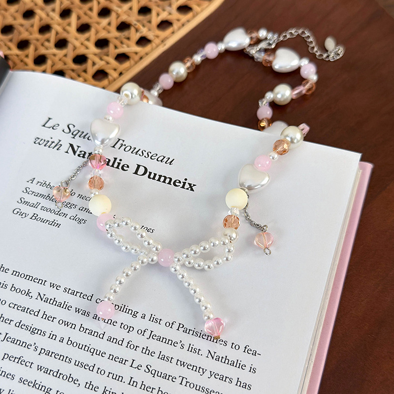 Намисто з Бантом Серця та Намистинами