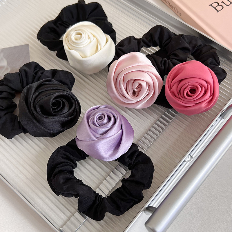 Satin Rose Hair Tie