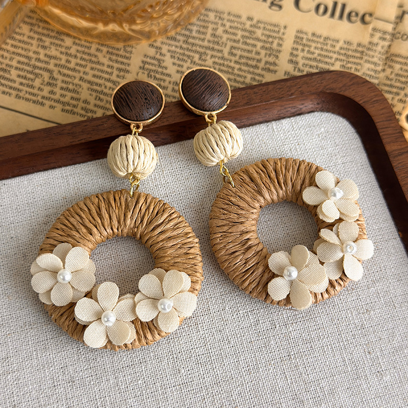 Bohemian Straw Earrings