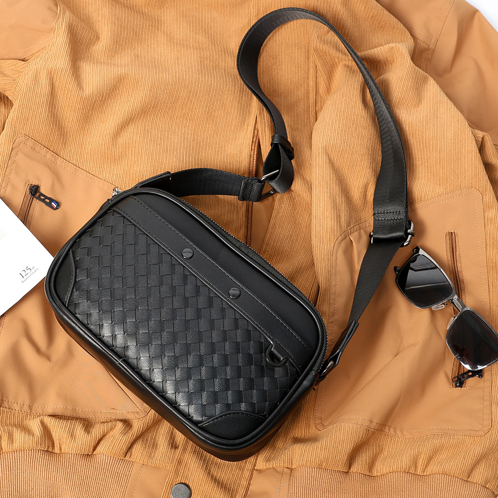 Geweven Vierkante Schoudertas voor Mannen