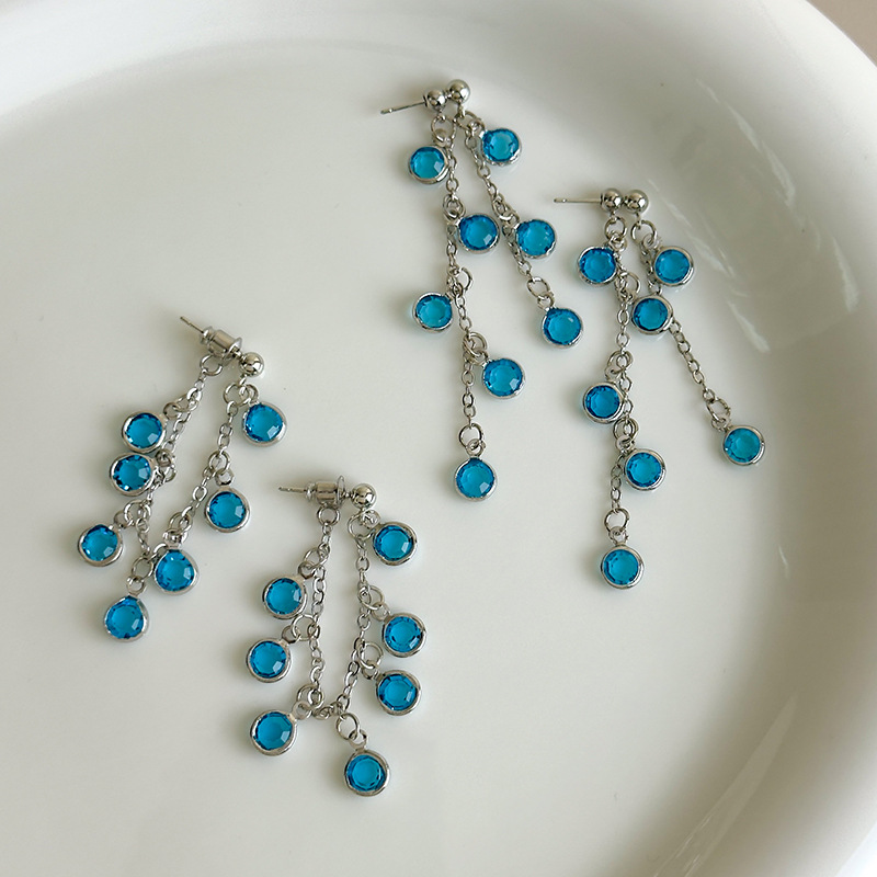 반짝이는 포도 클러스터 술 귀걸이