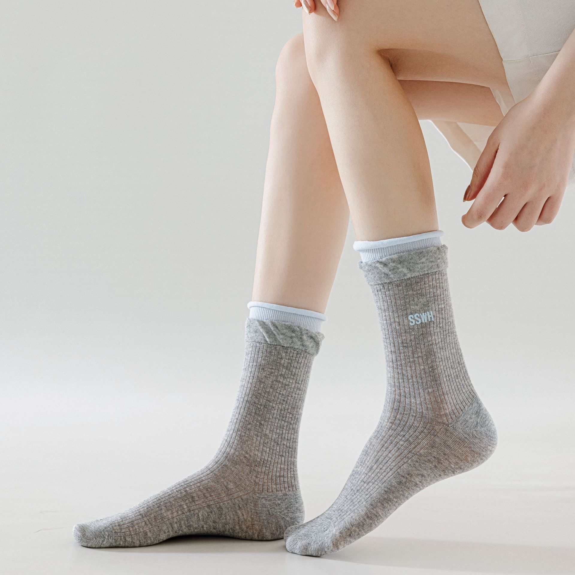 Meias de Algodão Sem Costuras